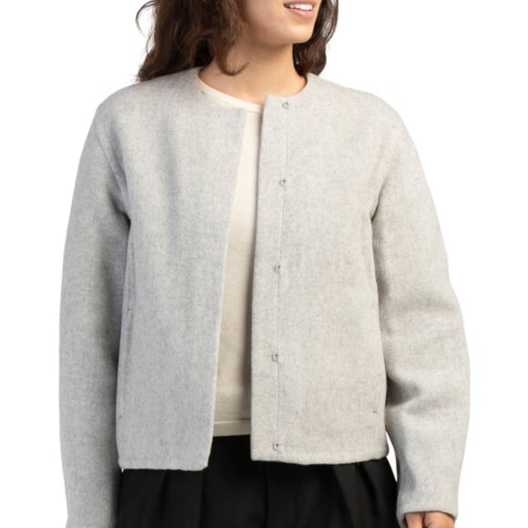 VINCE Wool Blend Double Collarless Jacket NWT - Picture 3 of 4